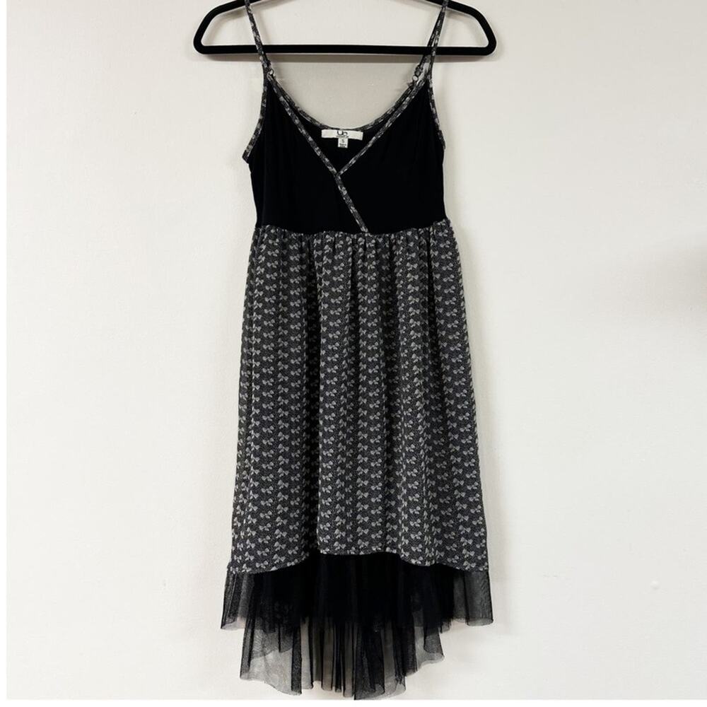 YA LOS ANGELES Dress Size Small Ribbon Print Adjustable Spaghetti Strap Layered